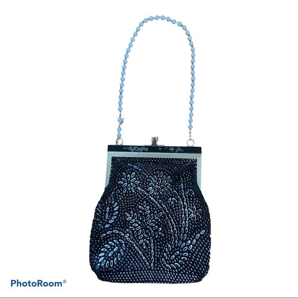 Vintage Golden Name Beaded Evening Bag Purse